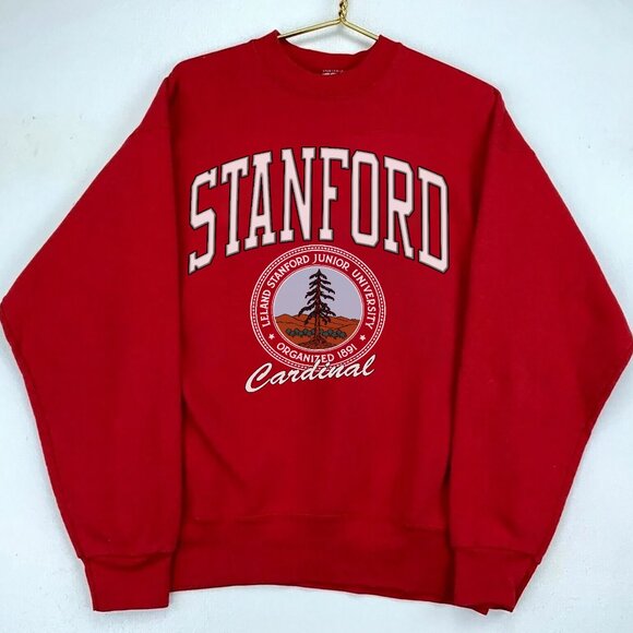 Vintage 90s Stanford University Crewneck Sweatshirt, Stanford Cardinal Football - Picture 1 of 2